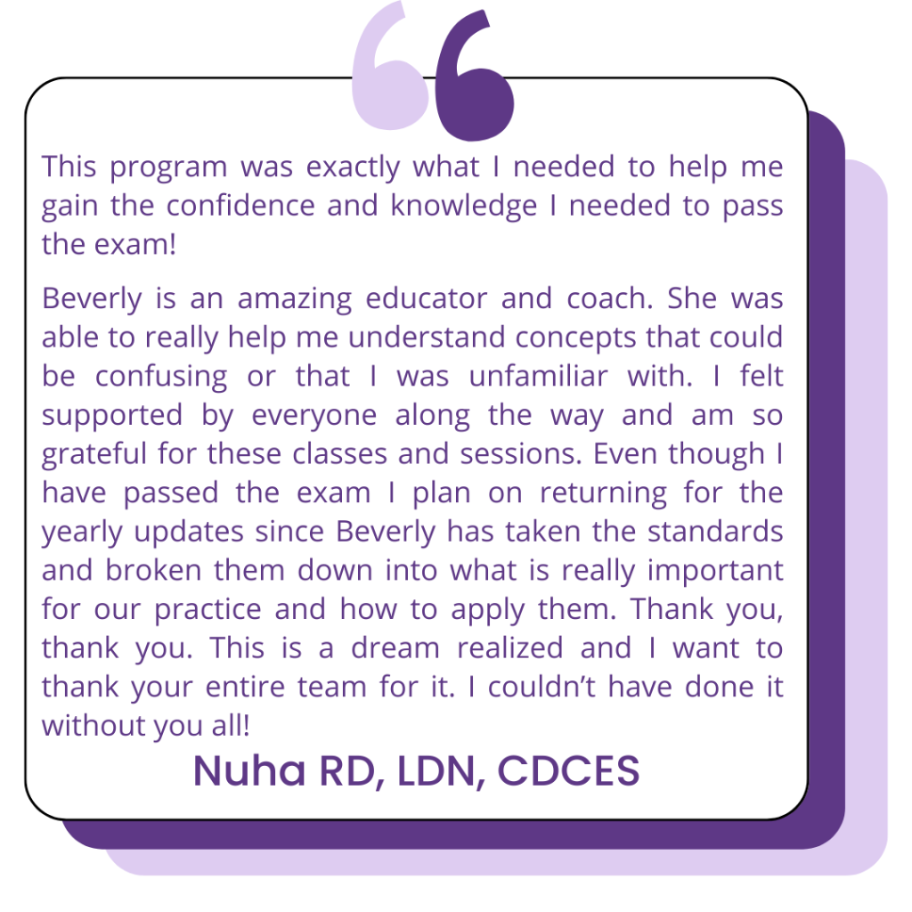 Program helped me pass the exam; Beverly is amazing.