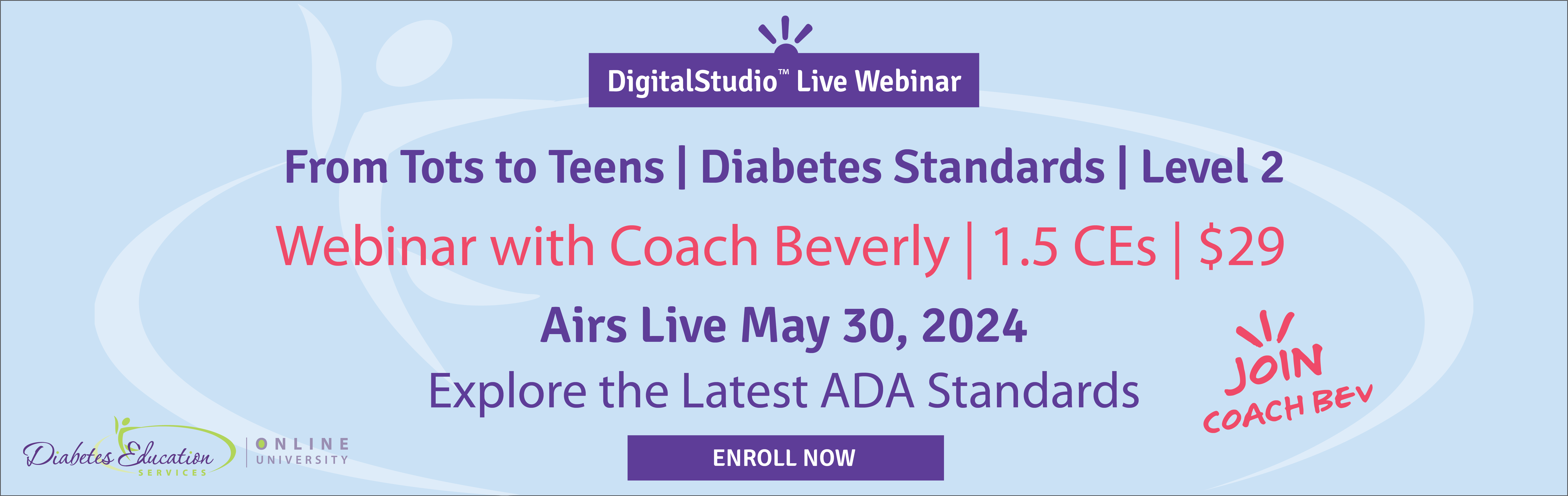 Diabetes webinar with Coach Beverly on May 30, 2024