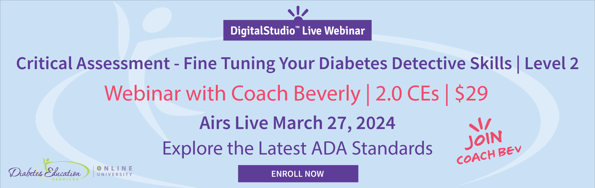 Diabetes Webinar March 27, 2024, with Coach Beverly