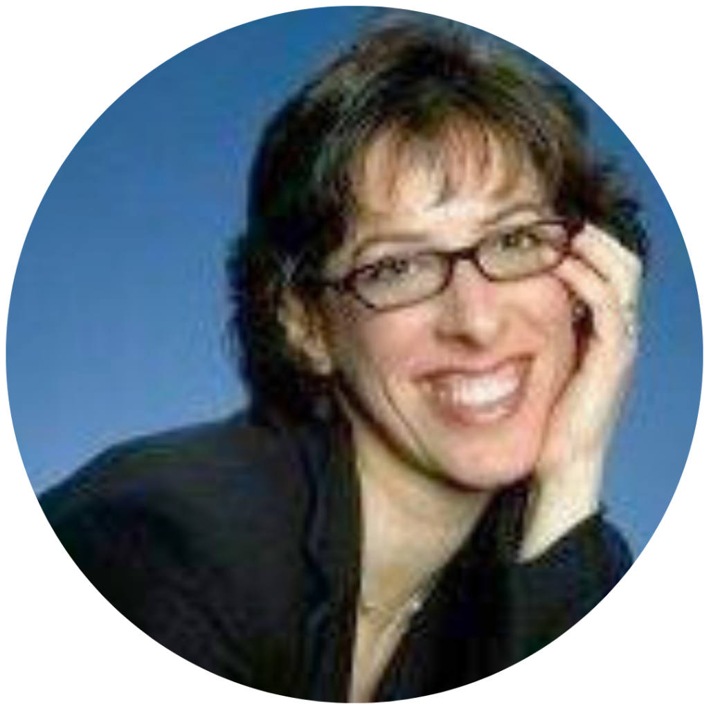 Smiling woman with glasses and short hair