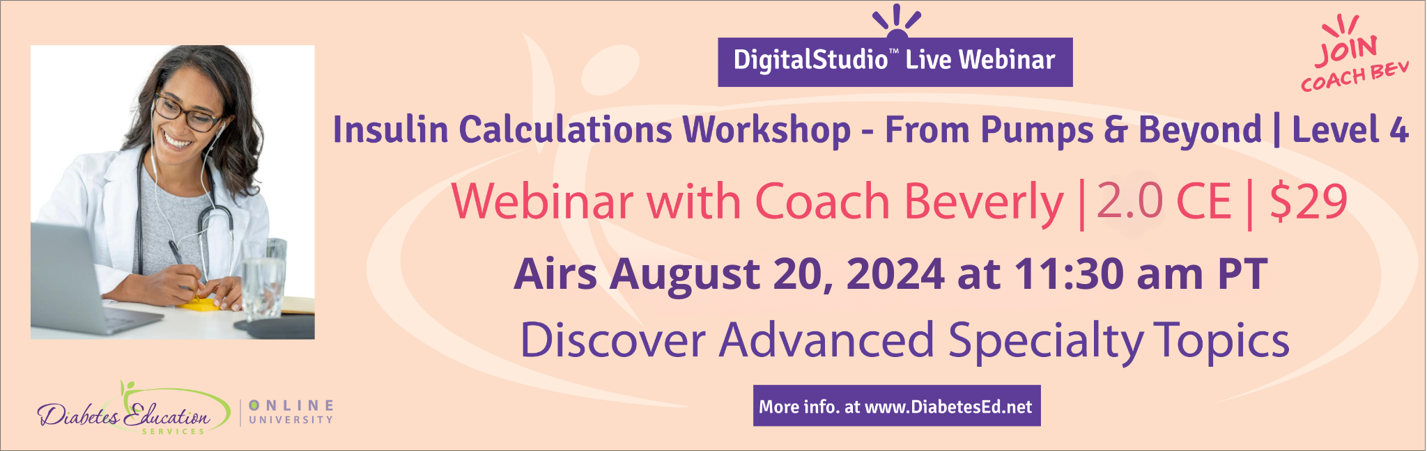 Insulin calculations workshop webinar August 20, 2024