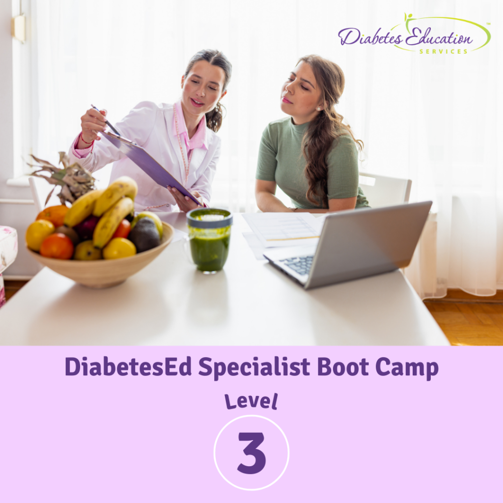 Diabetes education specialist boot camp session with consultant.