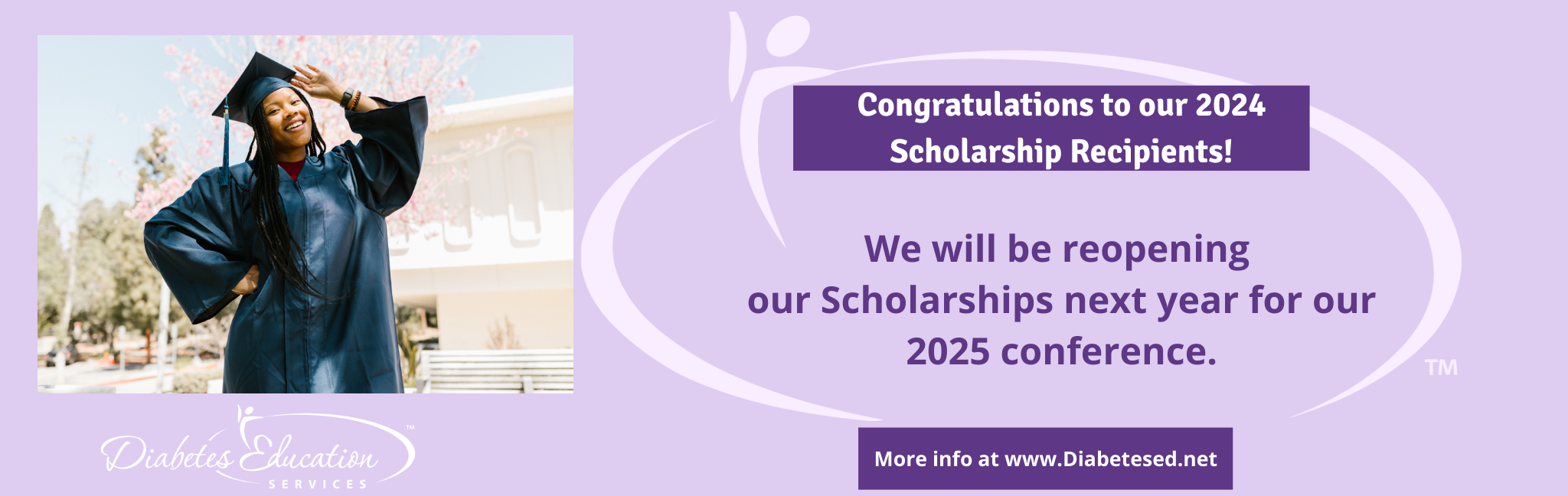 2024 scholarship recipients announcement by Diabetes Education Services.