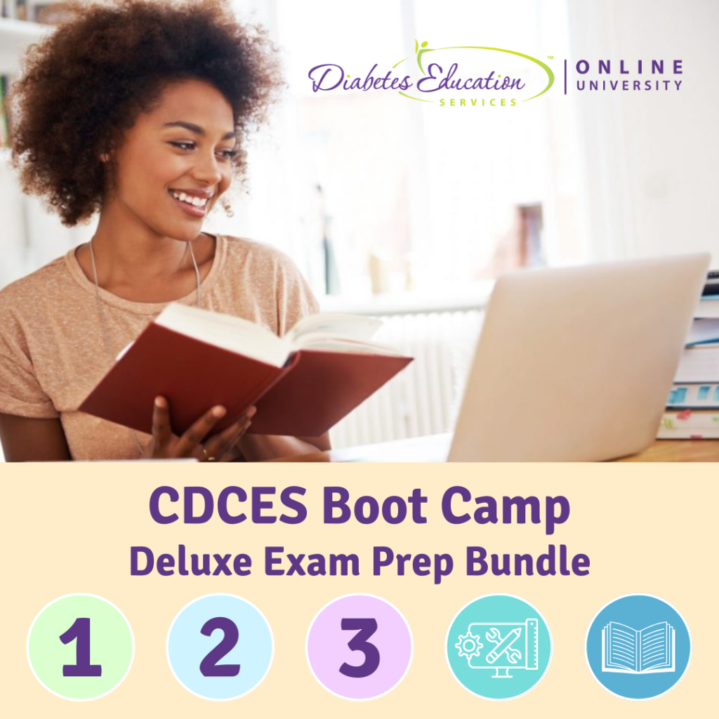 Woman studying for CDCES Boot Camp online.