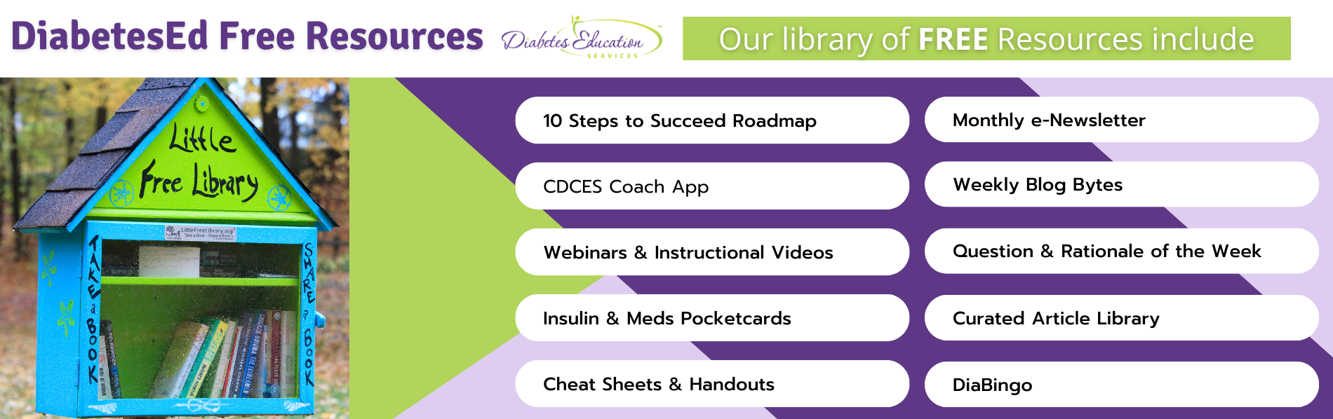 DiabetesEd offers free educational resources and services.