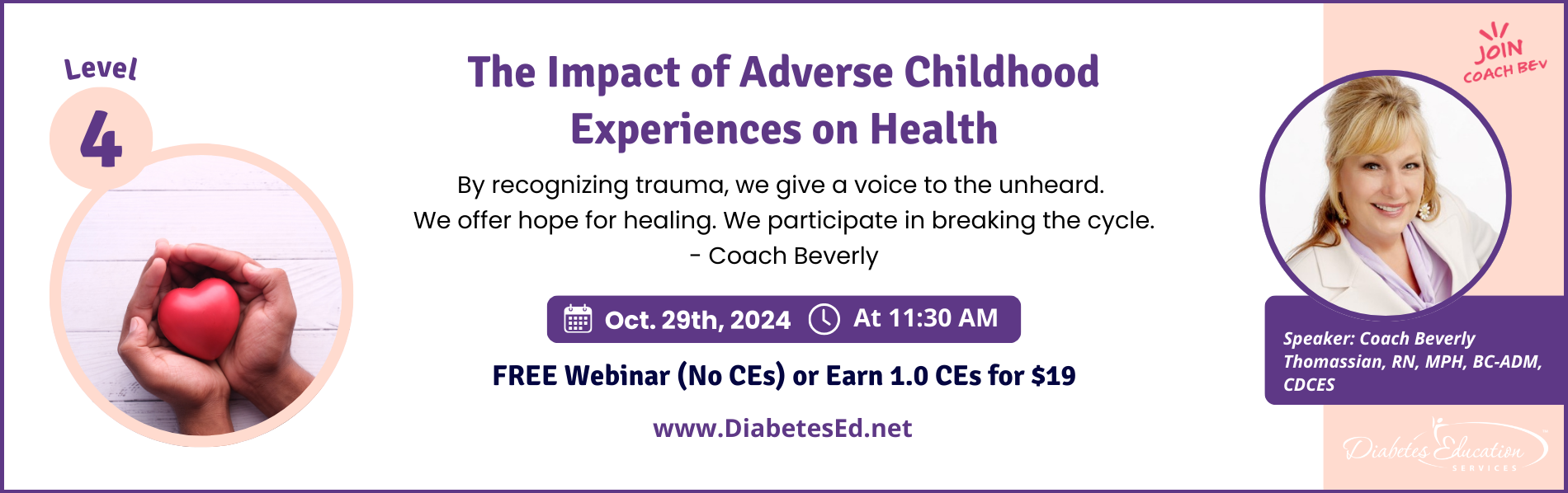 Webinar on childhood trauma's impact on health, Oct 29.