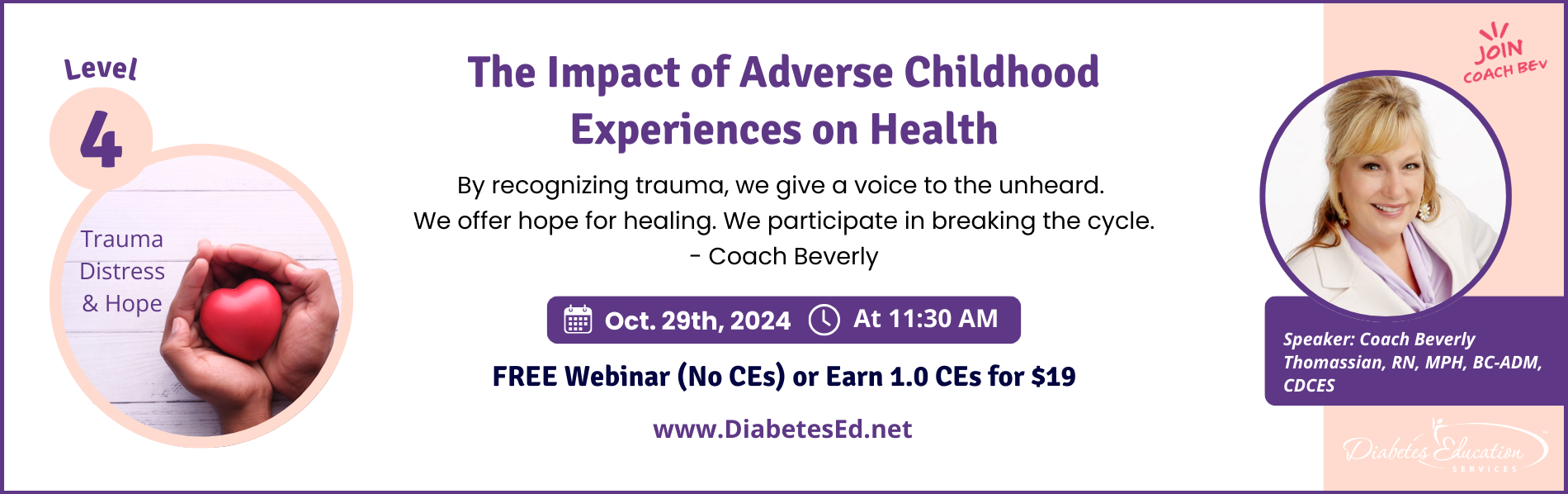 Webinar on childhood trauma and health, October 29